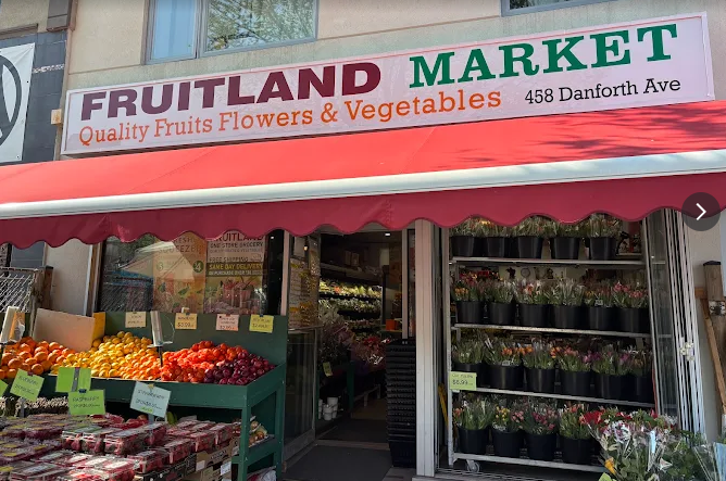 Fruitland Market storefront on Danforth Avenue